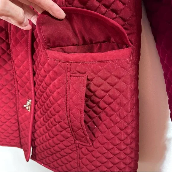 Mackintosh New England Quilted Collared Jacket Cranberry Women’s Size Small - Picture 5 of 14